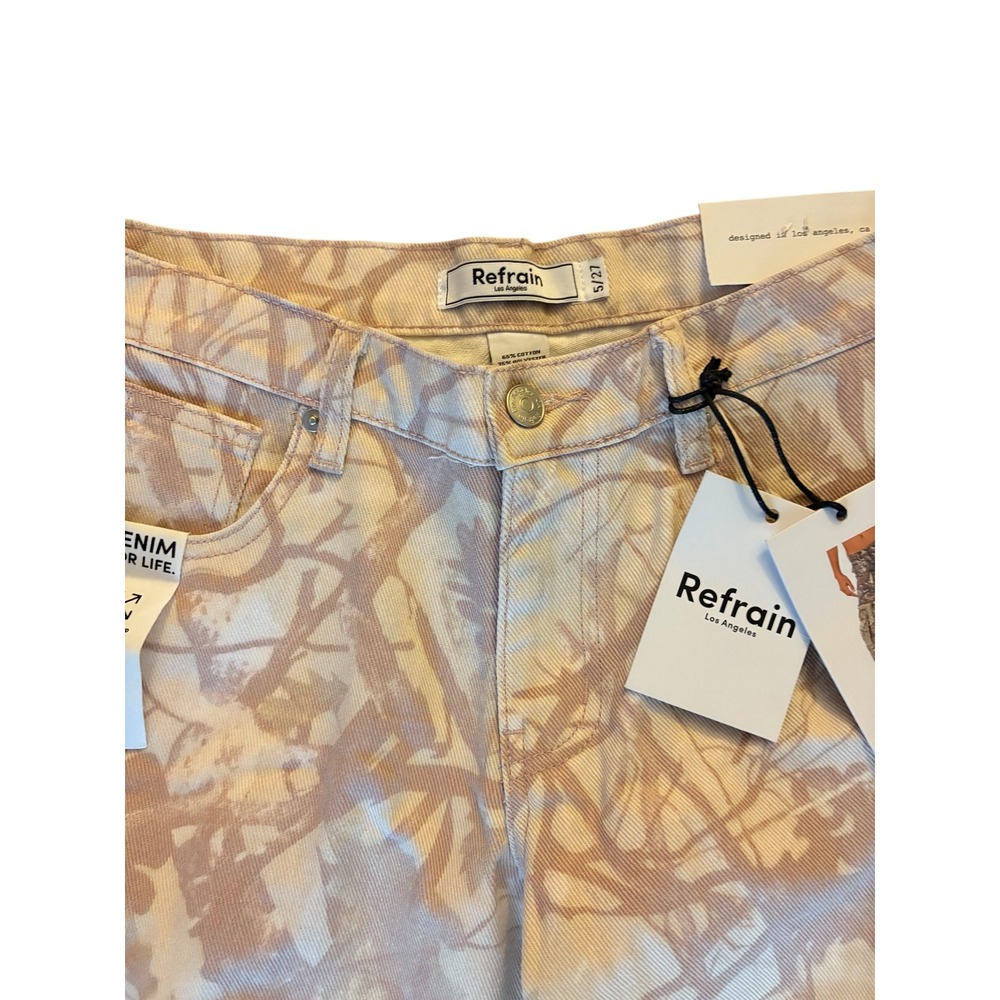 Refrain Los Angeles Printed Cargo Wide Leg Pants Women's Size 27 NWT - Picture 5 of 7